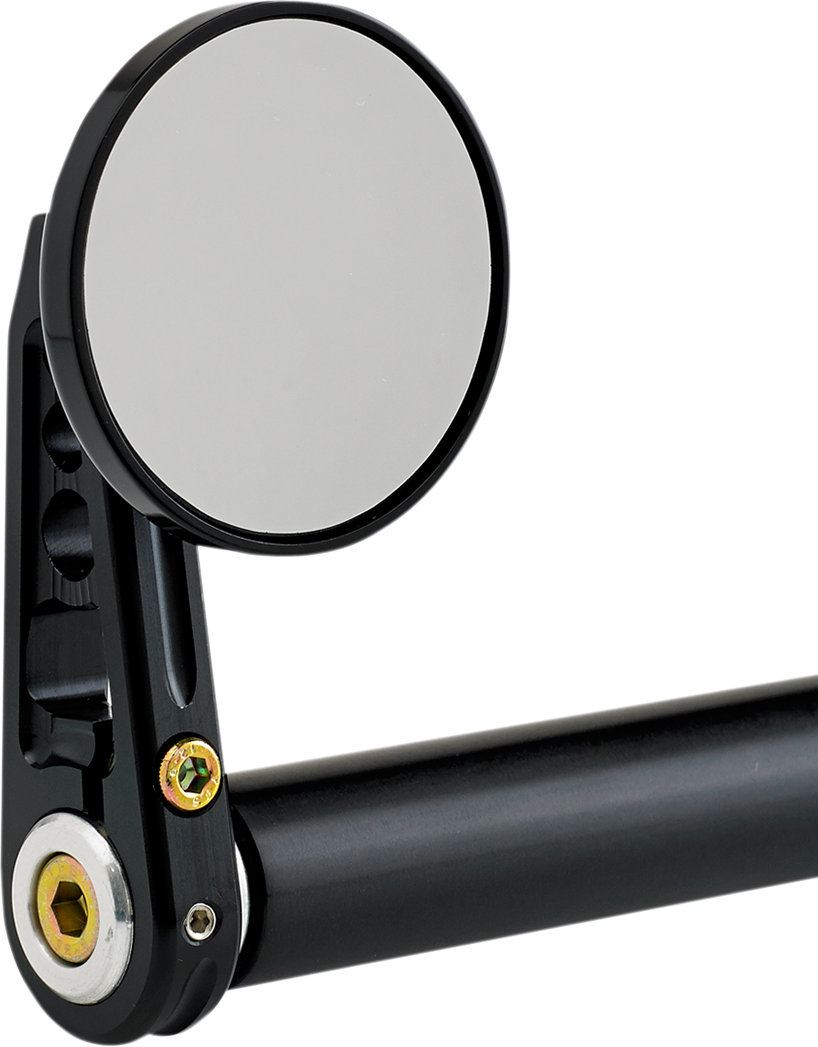 JOKER MACHINE Mirror - Bar End/Side View - Round - Black - Straight - 2-1/4"