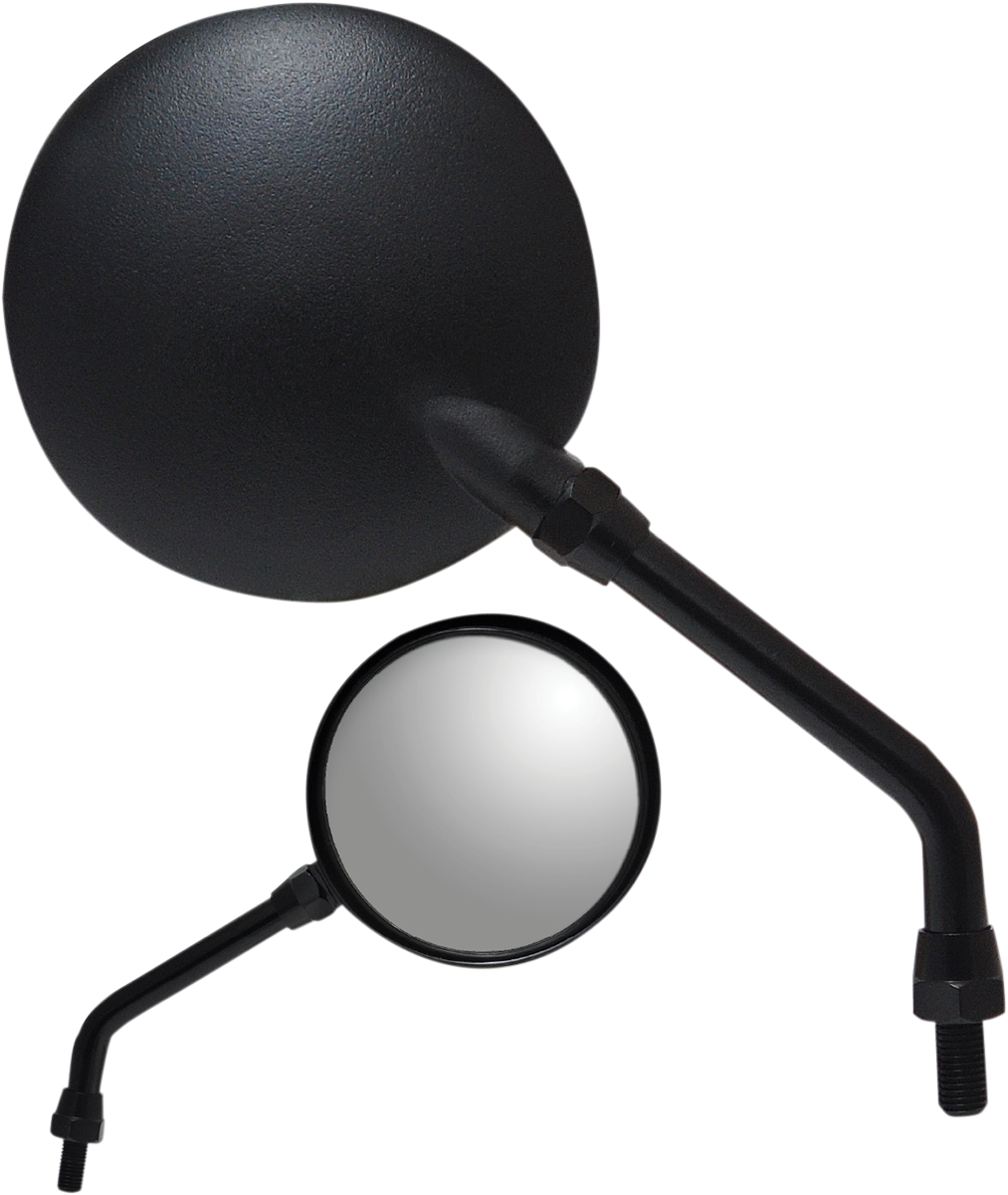 PARTS UNLIMITED Mirror - Side View - Round - Black