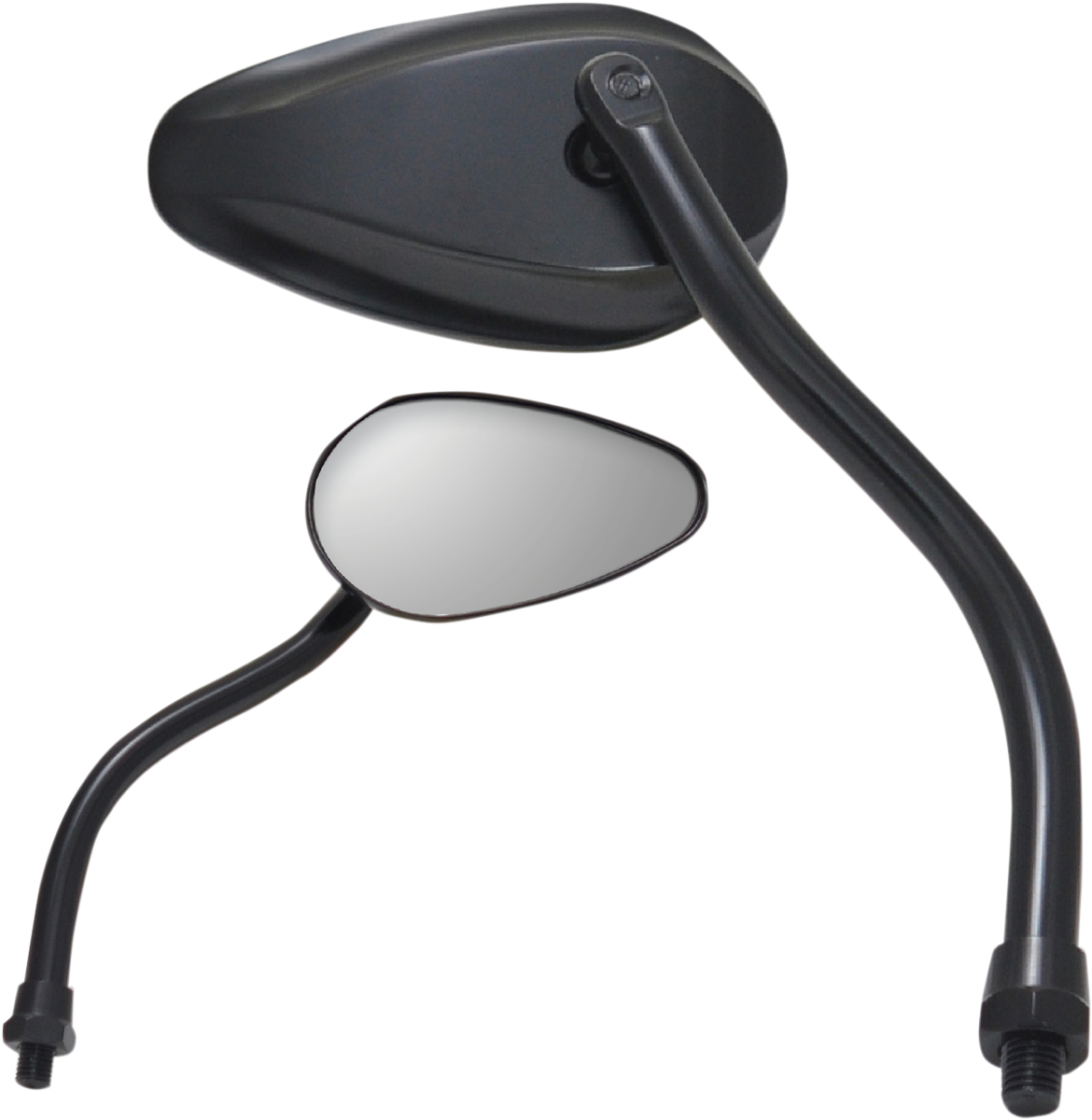 PARTS UNLIMITED Mirror - X-Treme Mini - Side View - Teardrop - Standard - Long - Black - Each