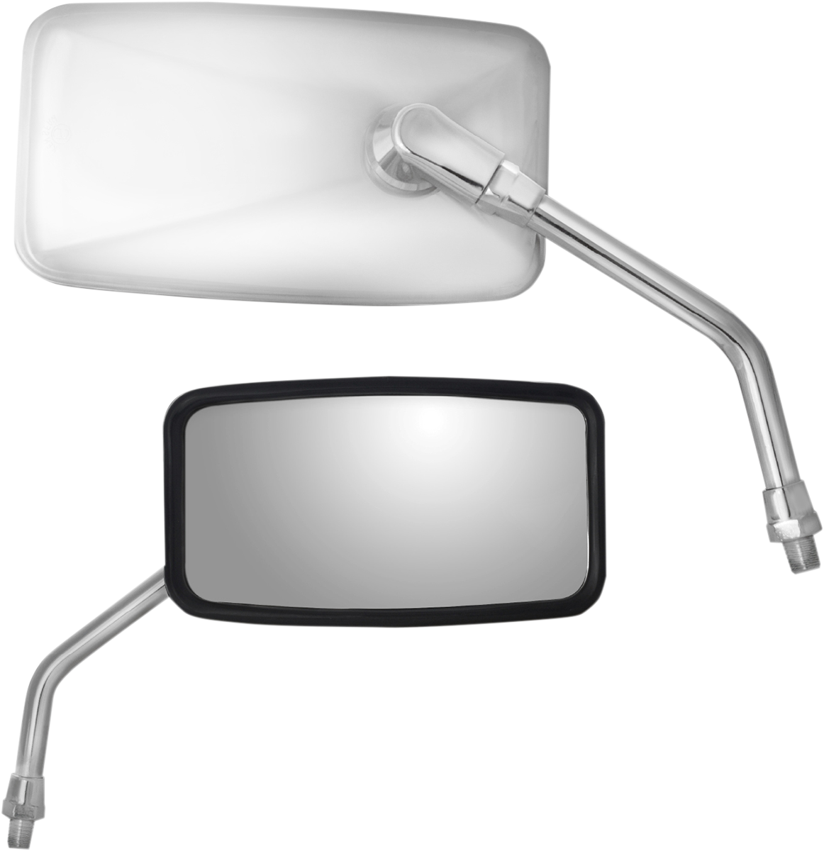 PARTS UNLIMITED Mirror - Side View - Cruiser - Yamaha - Reverse Thread - Rectangular - Stainless Steel