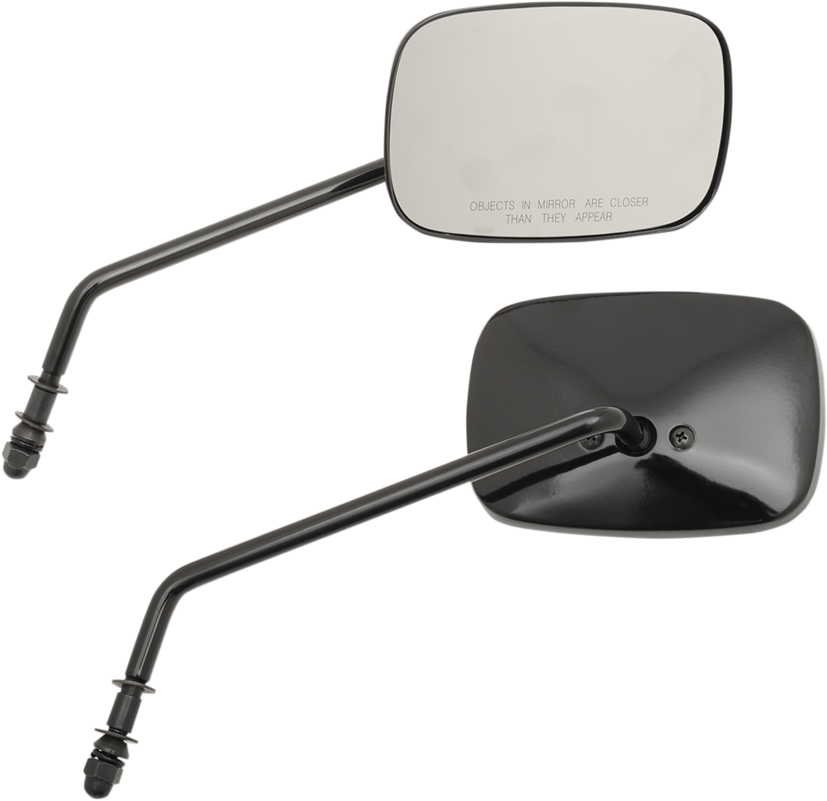 DRAG SPECIALTIES Mirrors - OEM - Side View - Rectangle - Black - Long - Pair