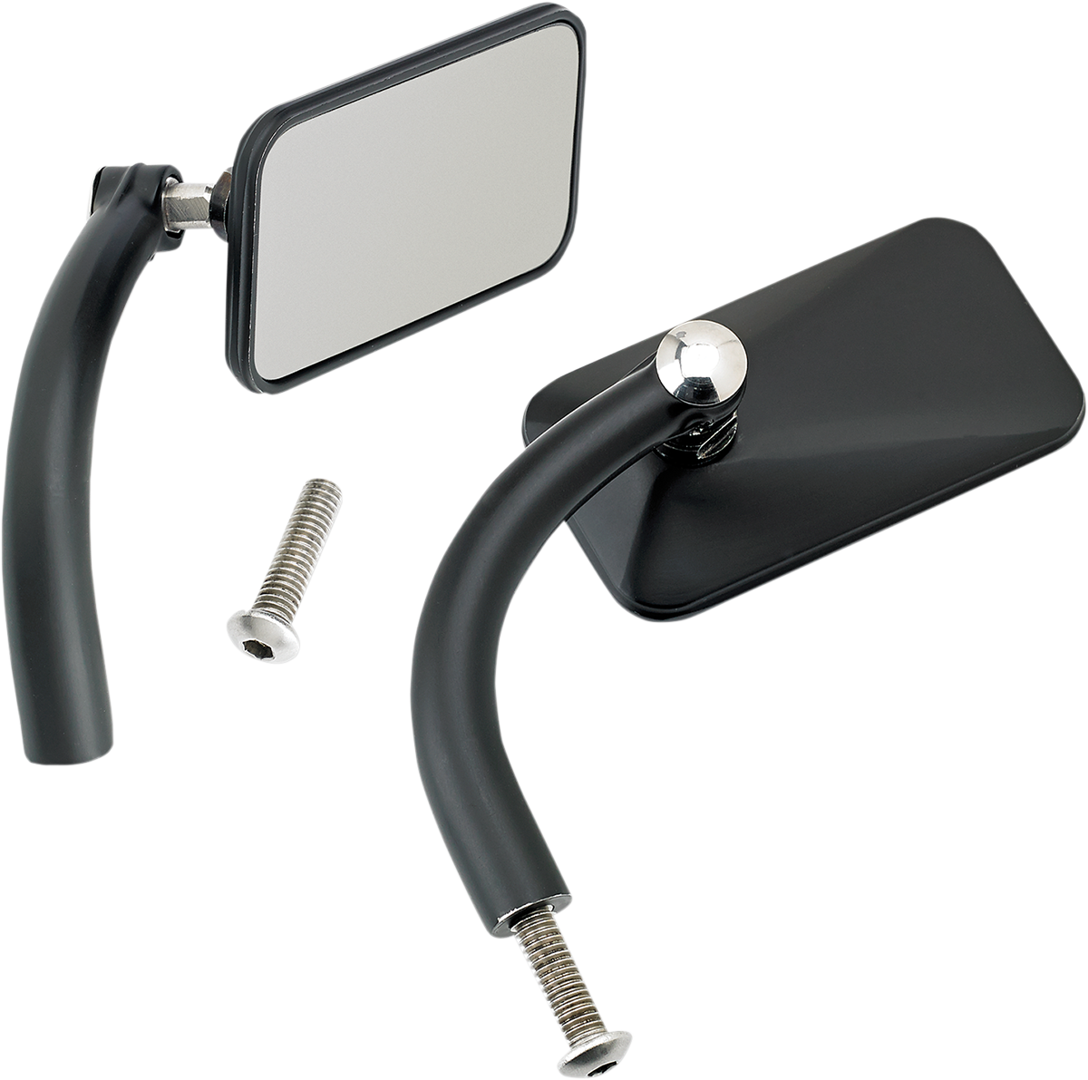 BILTWELL Mirrors - Utility - Side View - Rectangle - Perch - Black - Pair
