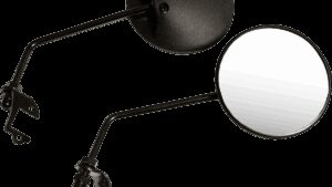 EMGO Mirrors - True Vision/Enduro - Side View - Round - Black - Left/Right - Pair