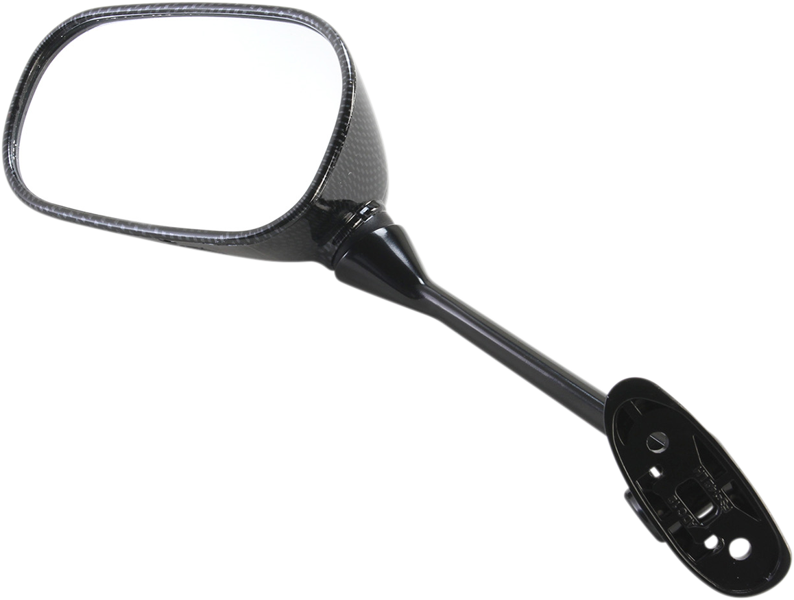 EMGO Mirror - Side View - Black/Carbon Fiber - Rectangle - Left - Suzuki