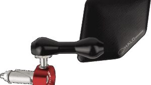 DRIVEN RACING Mirror - Halo - Side View - Pentagon - Black/Red - Right - Each