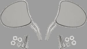 DRAG SPECIALTIES Mirrors - Side View - Tapered - Chrome - Short Stem - Pair