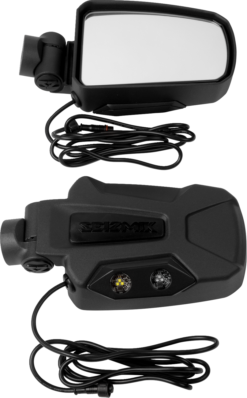 SEIZMIK Mirrors - Pursuit Night Vision - Side View - Rectangle - Black - Pro Fit/Profiled ROPS - Pair