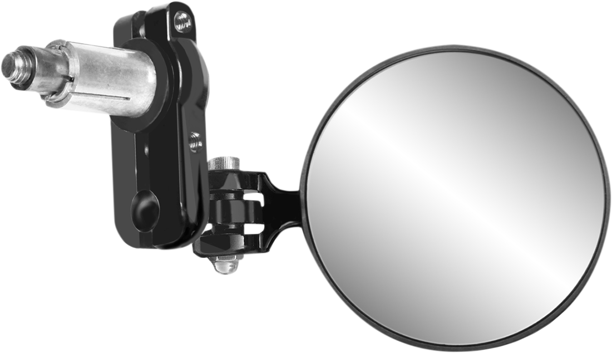 PARTS UNLIMITED Mirror - Side View/Bar End - Round - Black