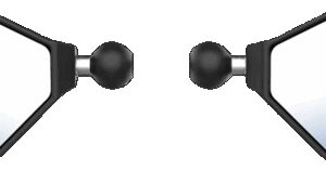 RAM MOUNTS Tough-Mirror™ - Side View - Oval - Black - Left/Right with Ball
