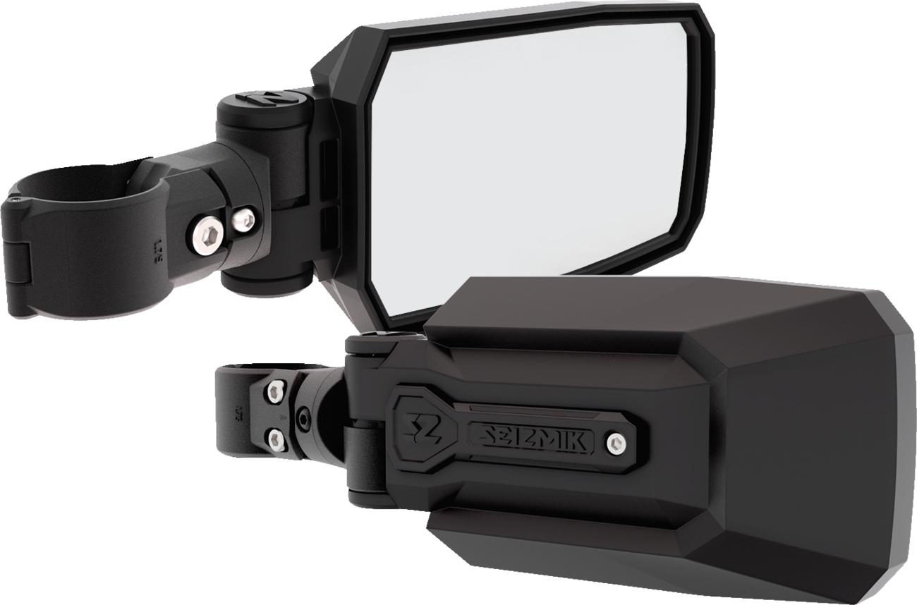 SEIZMIK Mirrors - Trailrider - Side View - Rectangle - Black - 1.875"/2" ROPS - Pair