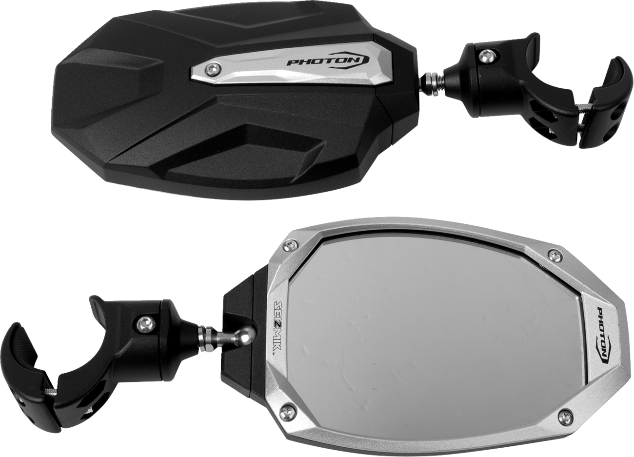 SEIZMIK Mirrors - Photon - Side View - Oval - Black/Blue - 1.75"/2" ROPS - Pair