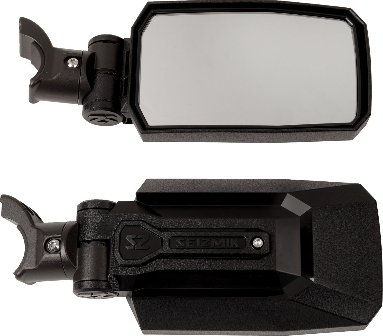SEIZMIK Mirrors - Trailrider - Side View - Rectangle - Black - 1.75"/2" ROPS - Pair