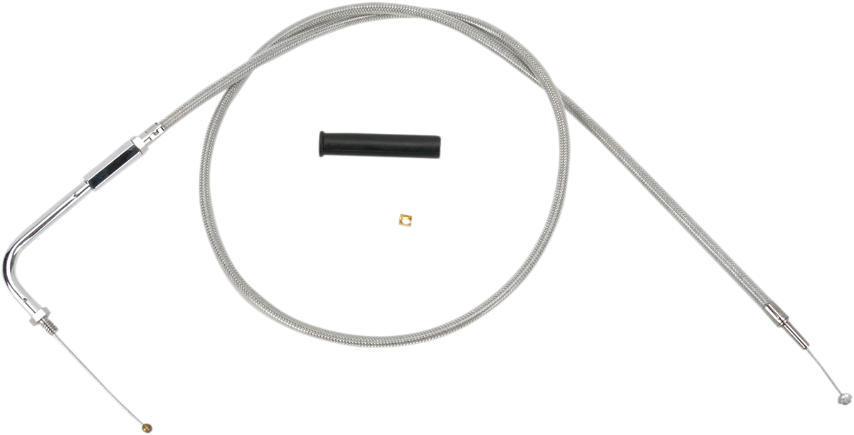 DRAG SPECIALTIES Stainless Braided Throttle Cable - 38"