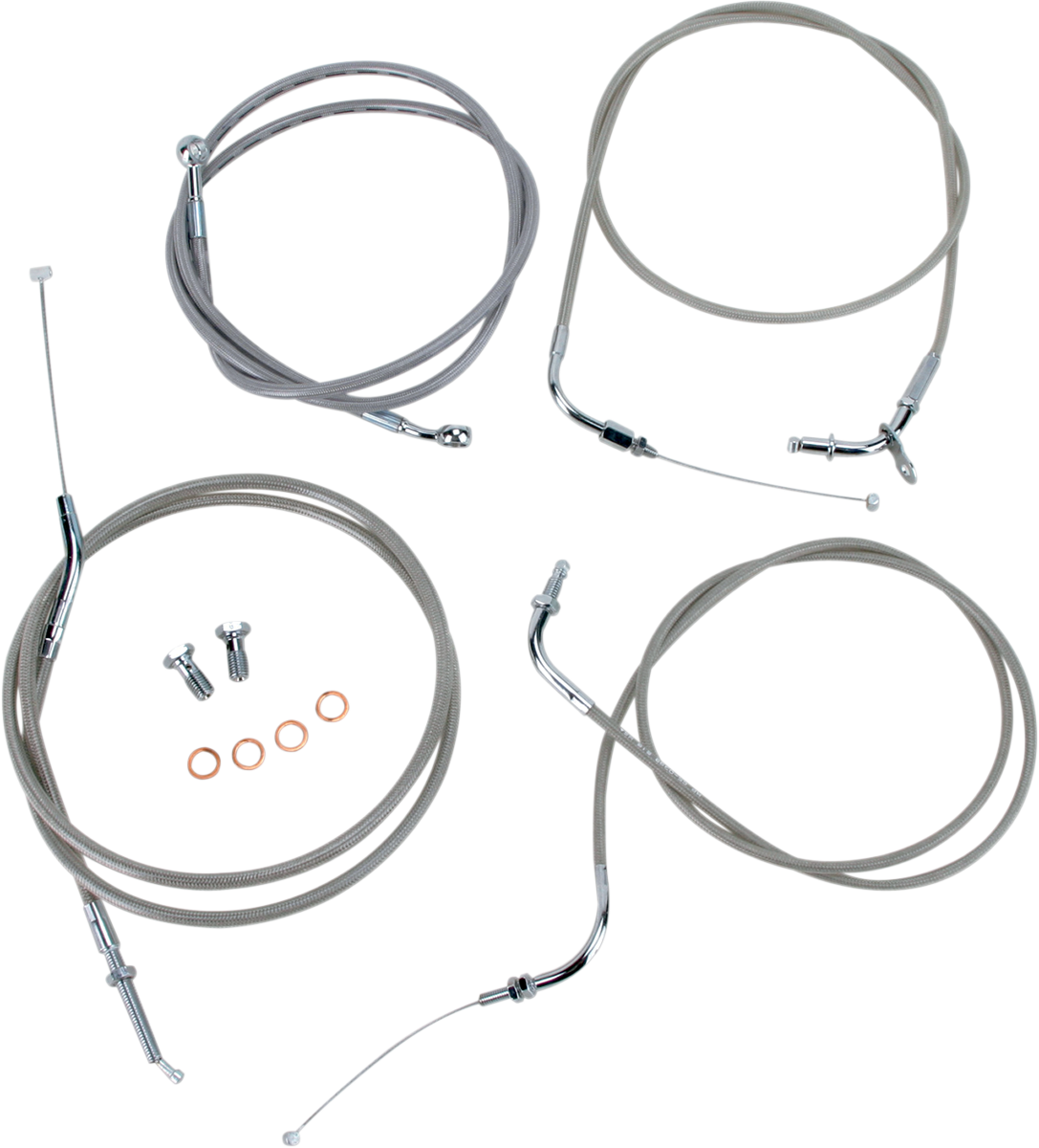 BARON Stainless Handlebar Cable/Line Kit - 18"-20" - XVS650CL