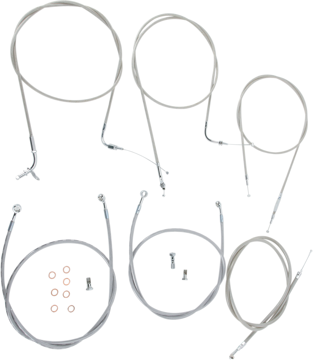 BARON Stainless Handlebar Cable/Line Kit - 18"-20" - XVS1100CL