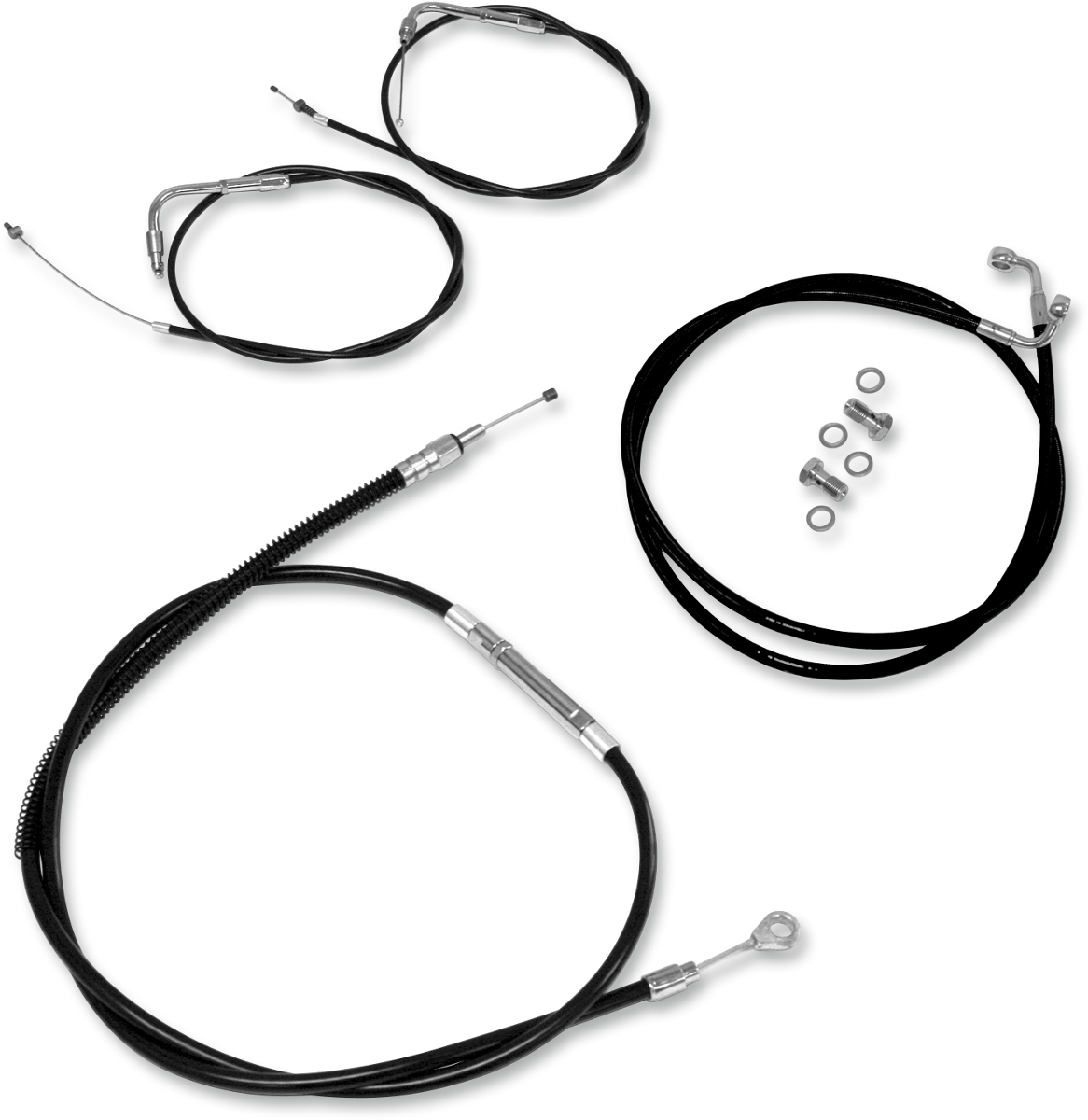 BARON Black Handlebar Cable/Line Kit - +2" - Bolt