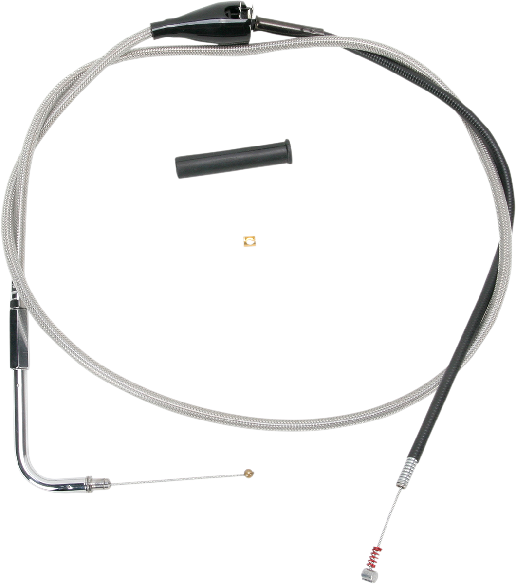 DRAG SPECIALTIES Stainless Braided Idle Cable - 52"