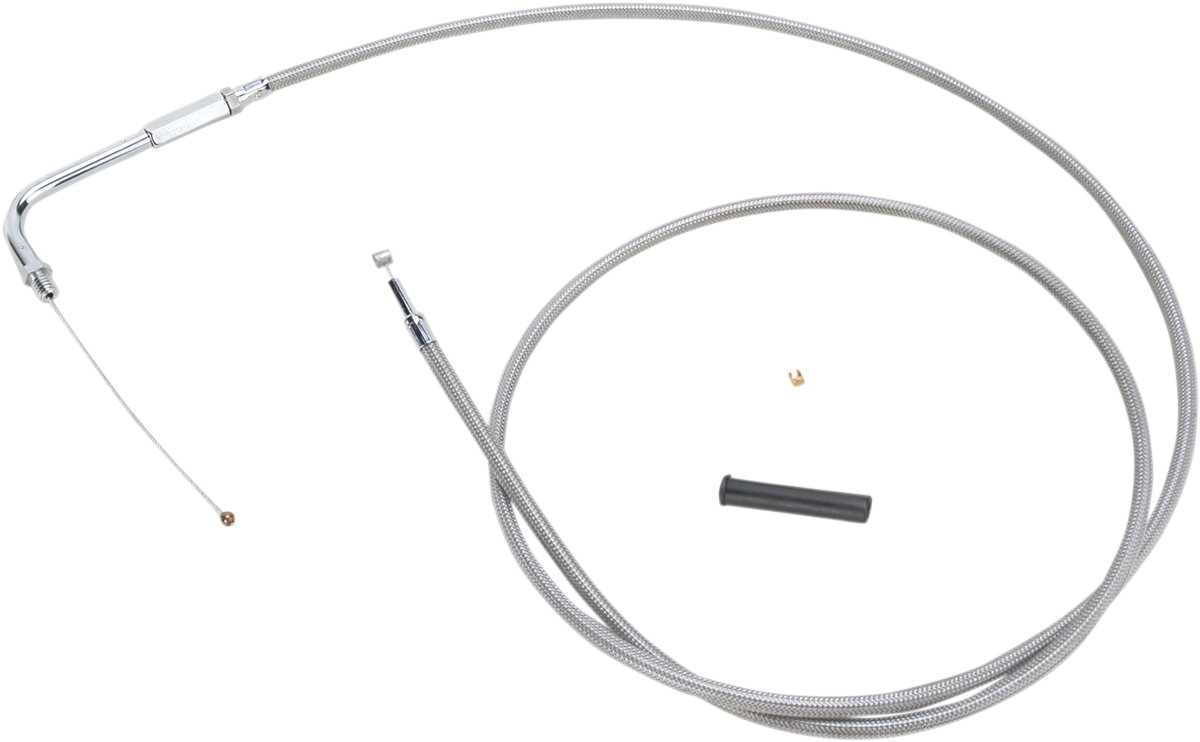 DRAG SPECIALTIES Stainless Braided Throttle Cable - 56"