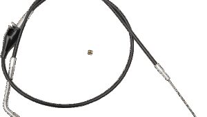 LA CHOPPERS Black Vinyl Braided Handlebar Idle Cable - 12"-14" - Touring