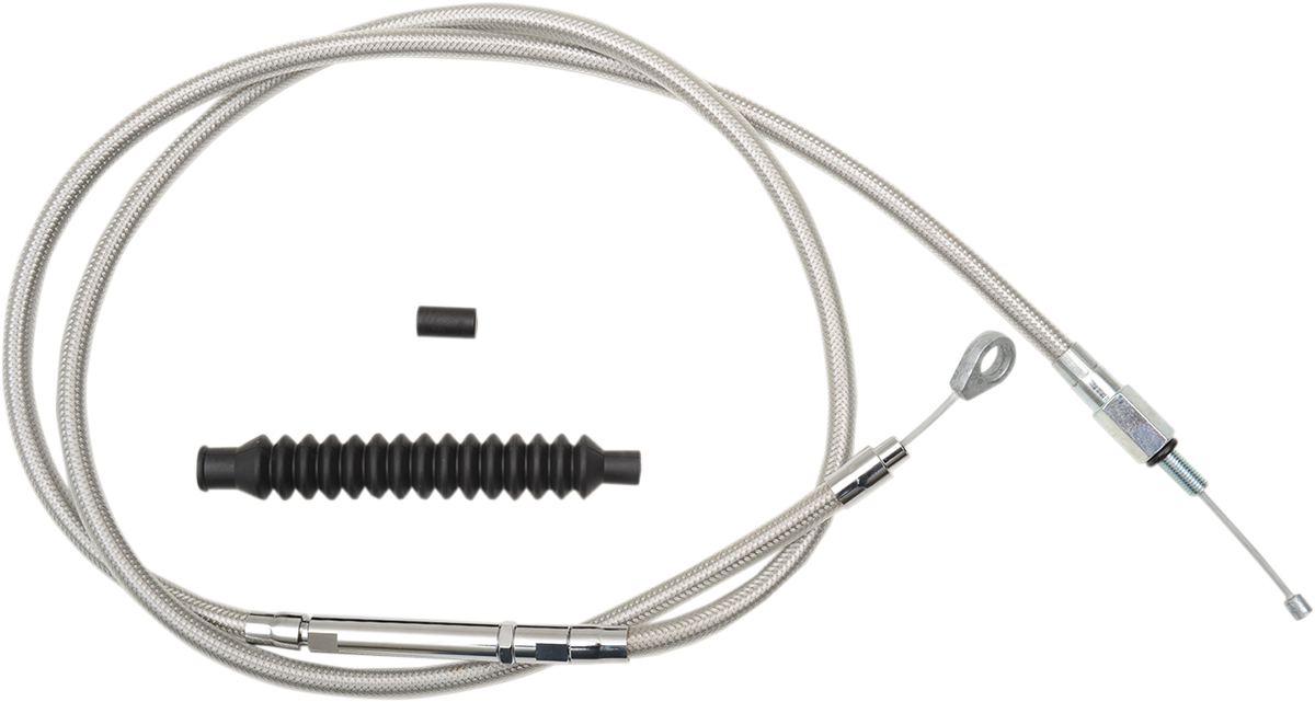 LA CHOPPERS Stainless Steel Braided Clutch Cable - 15"-17" Ape Hangers - '07-'15 Softail
