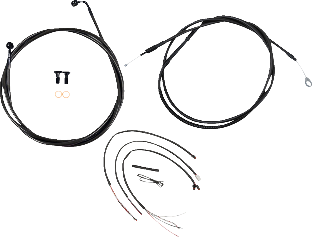 LA CHOPPERS Complete Midnight Braided Cable Kit - Quick Connect - 12"-14" Handlebars - '18-'22 Softail