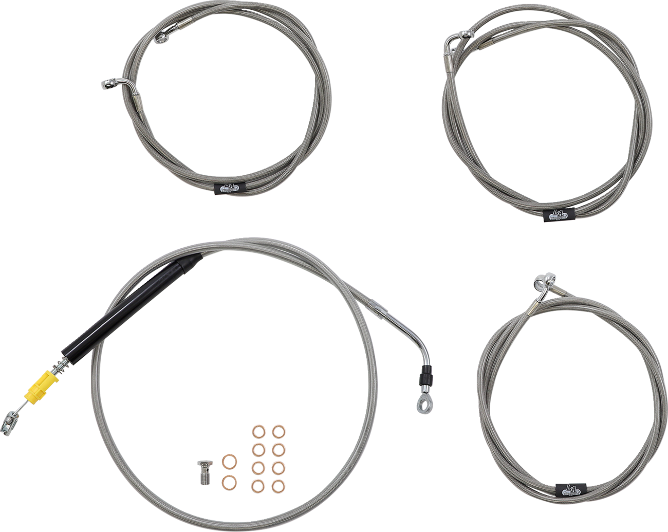 LA CHOPPERS Standard Stainless Braided Handlebar Cable/Brake Line Kit - 18"-20" Ape Hangers - '21-'22 FLH
