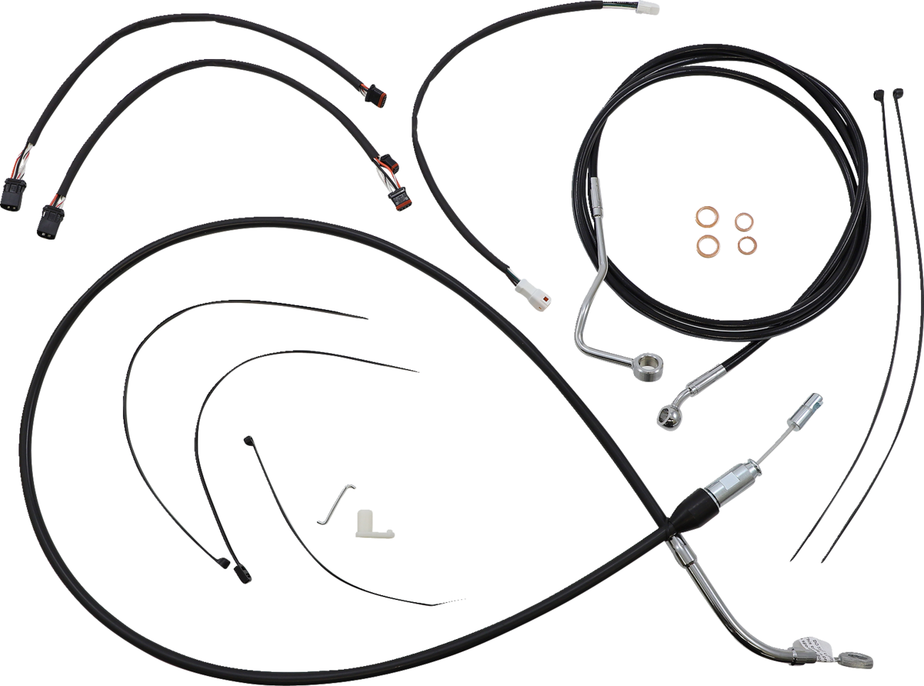 MAGNUM SHIELDING XR Handlebar Installation Kit - 15"-17" Ape Hangers - '21 FLH - Black/Chrome