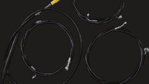 LA CHOPPERS Standard Black Vinyl Handlebar Cable/Brake Line Kit - 12"-14" Ape Hangers - '21-'22 Touring