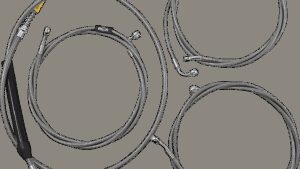 LA CHOPPERS Standard Stainless Braided Handlebar Cable/Brake Line Kit - 15"-17" Ape Hangers - '21-'22 Touring