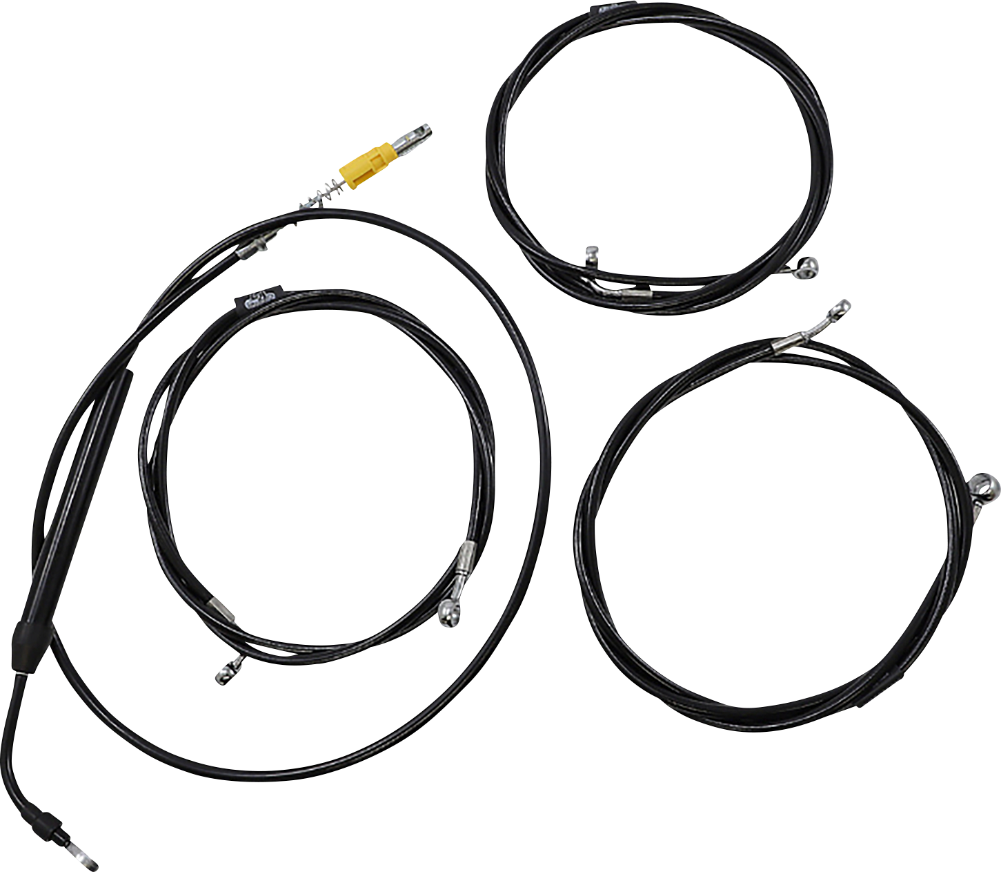 LA CHOPPERS Standard Black Vinyl Handlebar Cable/Brake Line Kit - 15"-17" Ape Hangers - '21-'22 Touring