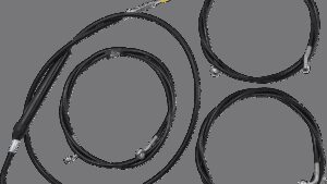 LA CHOPPERS Standard Black Vinyl Handlebar Cable/Brake Line Kit - 18"-20" Ape Hangers - '21-'22 Touring