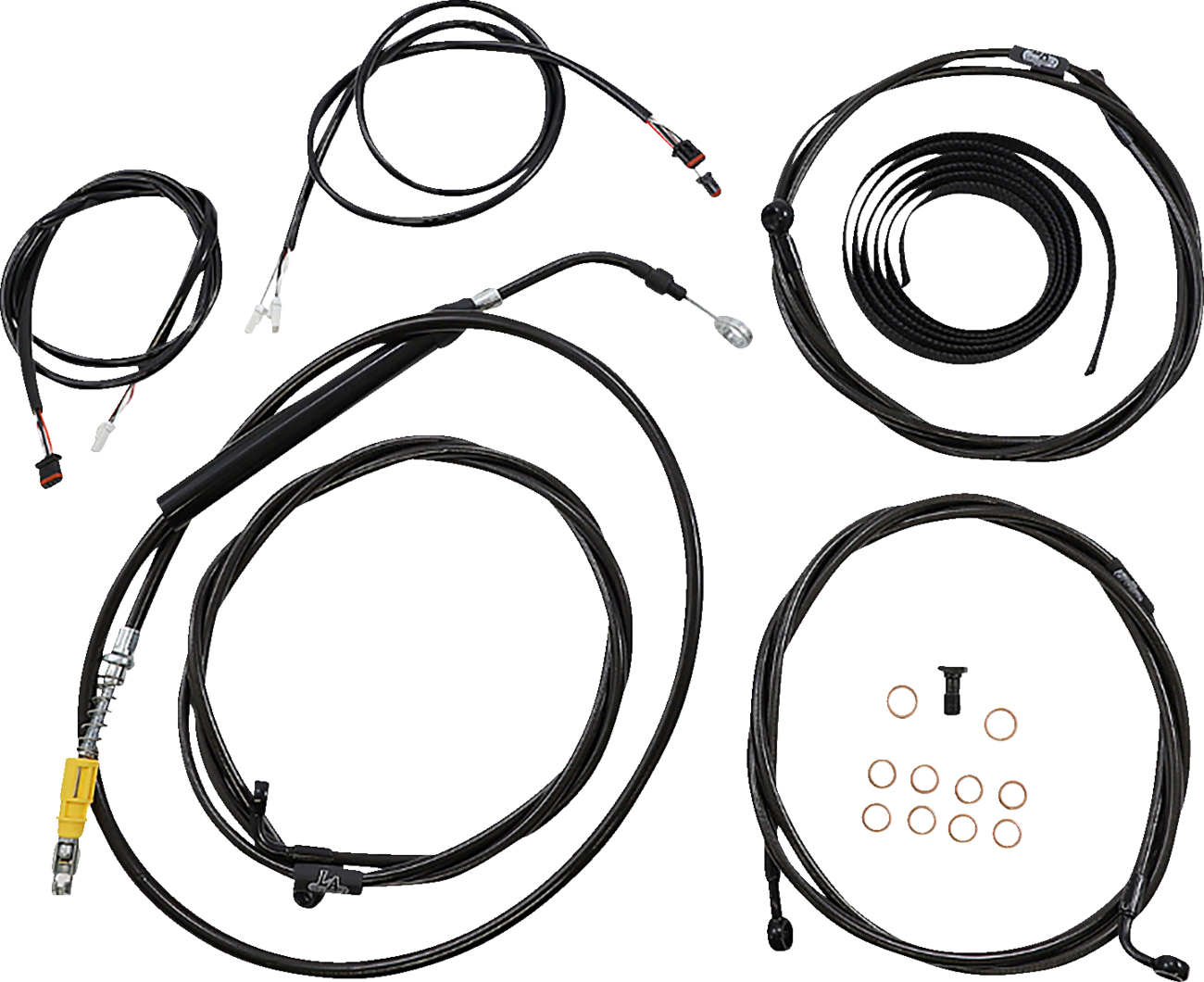 LA CHOPPERS Complete Plug-and-Play Cable Kit - Stock Handlebars - '21-'22 FLTR - ABS - Midnight