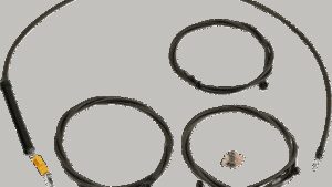 LA CHOPPERS Standard Midnight Braided Handlebar Cable/Brake Line Kit - Stock Ape Hangers - '23-'25 Touring