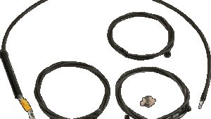 LA CHOPPERS Standard Midnight Braided Handlebar Cable/Brake Line Kit - 15"-17" Ape Hangers - '23-'25 Touring