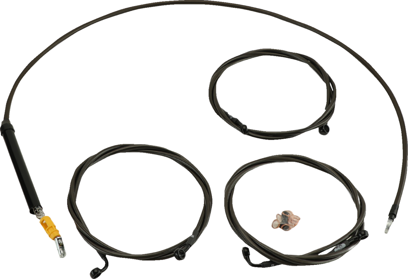 LA CHOPPERS Standard Midnight Braided Handlebar Cable/Brake Line Kit - 15"-17" Ape Hangers - '23-'25 Touring