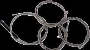 LA CHOPPERS Complete Stainless Braided Handlebar Cable/Brake Line Kit - 15"-17" Handlebars - '23-'25 Touring