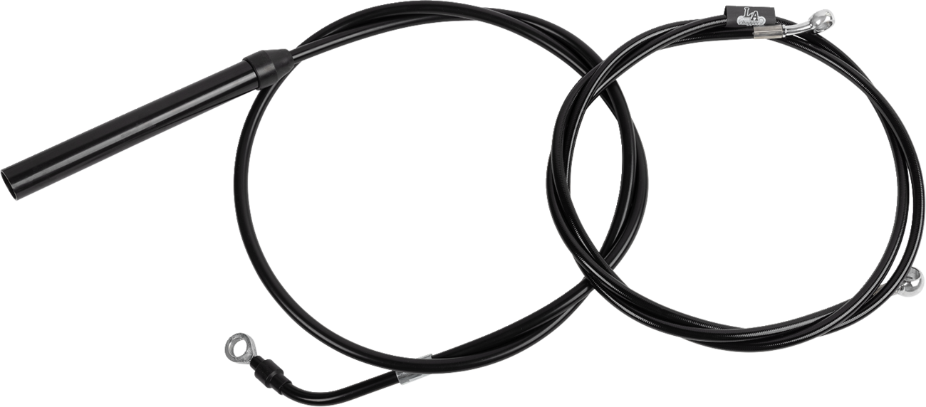 LA CHOPPERS Standard Black Vinyl Handlebar Cable/Brake Line Kit - 15"-17" Ape Hangers - '21-'22 FLH