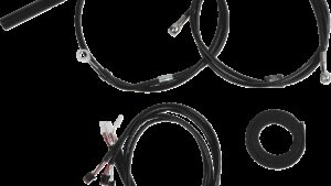 LA CHOPPERS Complete Plug-and-Play Cable Kit - Upper - 12" - 14" Handlebars - '21-'22 FLH - Black