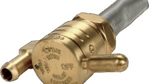 GOLAN PRODUCTS "Click-Slick" Fuel Petcock - Downward - Raw Brass - 22mm