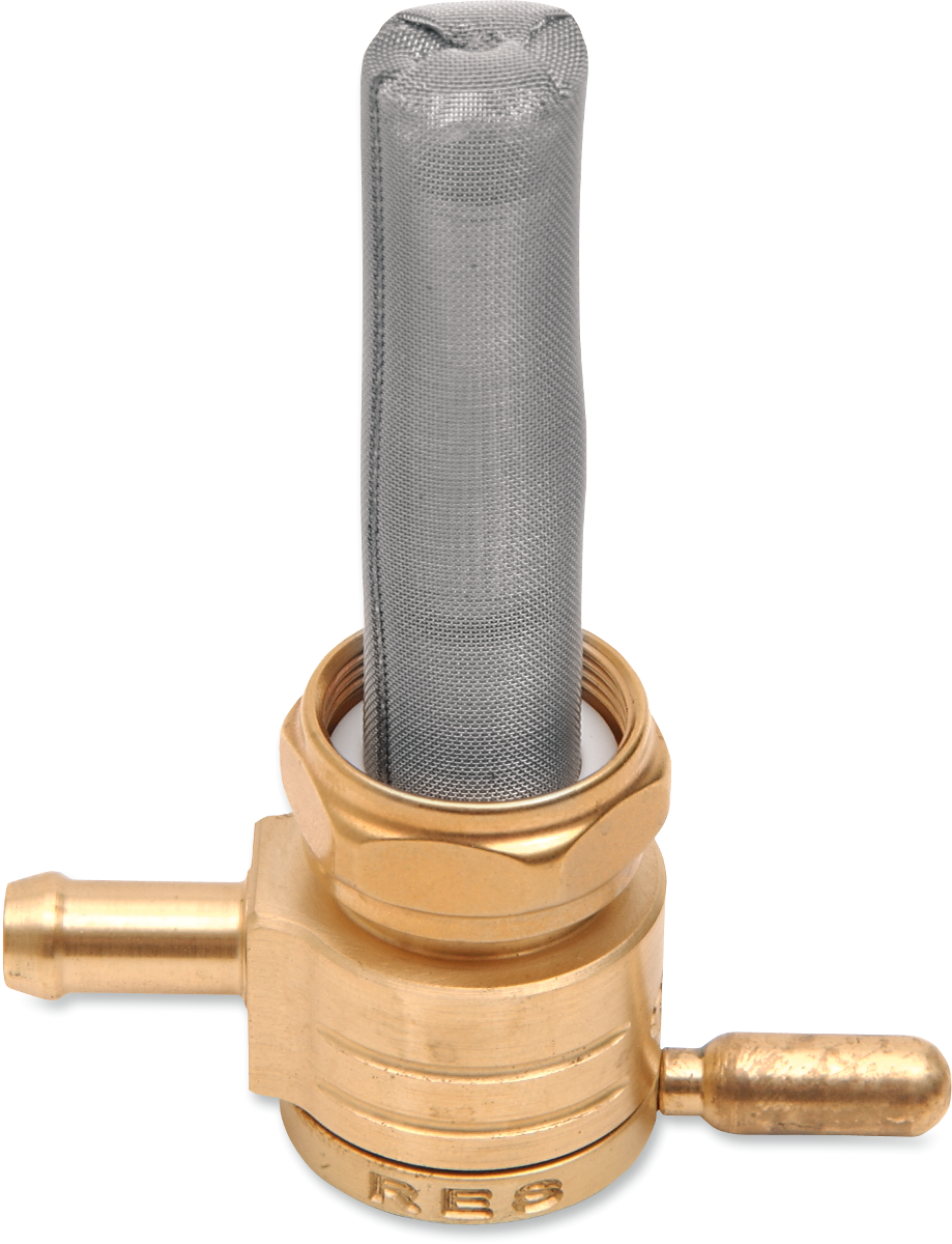 GOLAN PRODUCTS "Click-Slick" Fuel Petcock - Straight - Raw Brass - 22mm