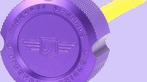 FIGURATI DESIGNS Performance Magnetic Oil Dipstick - Knurled - Purple - M8 Touring/Trike