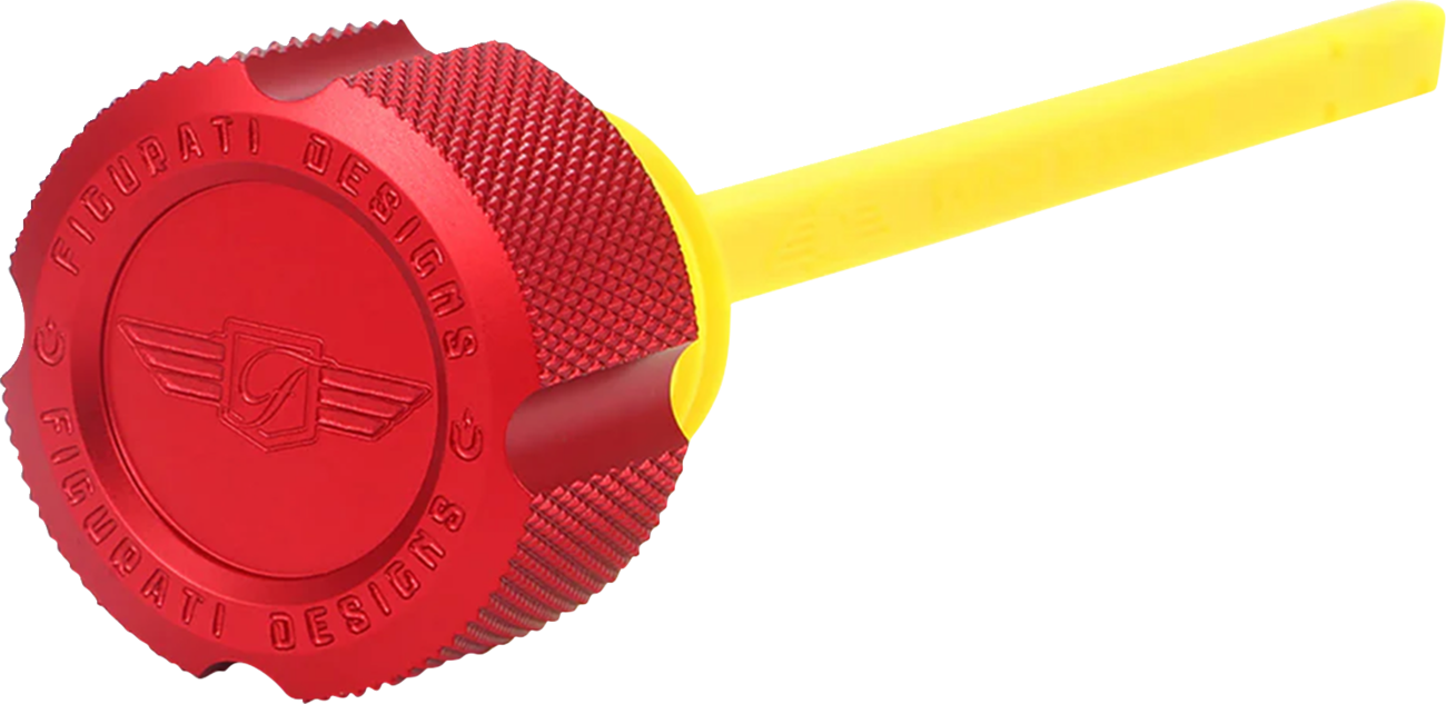 FIGURATI DESIGNS Performance Magnetic Oil Dipstick - Knurled - Red - M8 Touring/Trike