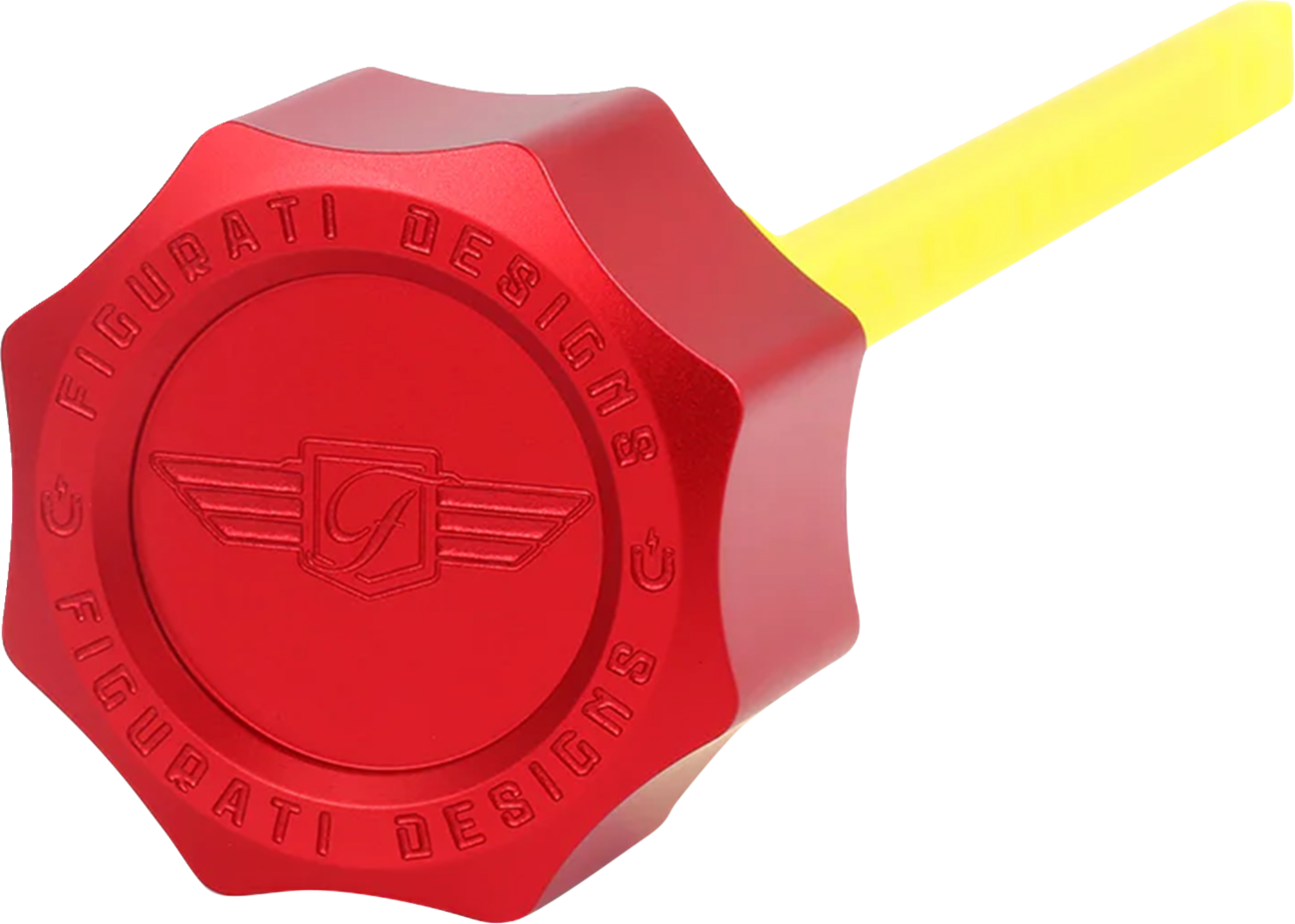 FIGURATI DESIGNS Performance Magnetic Oil Dipstick - Curved - Red - M8 Touring/Trike