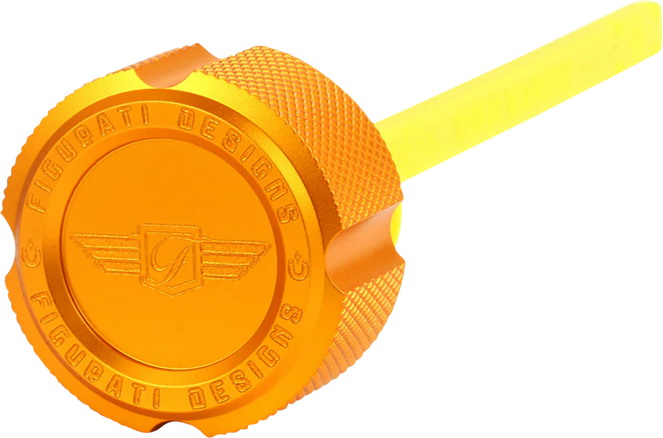 FIGURATI DESIGNS Performance Magnetic Oil Dipstick - Knurled - Gold - M8 Touring/Trike