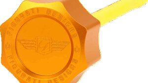 FIGURATI DESIGNS Performance Magnetic Oil Dipstick - Curved - Gold - M8 Touring/Trike