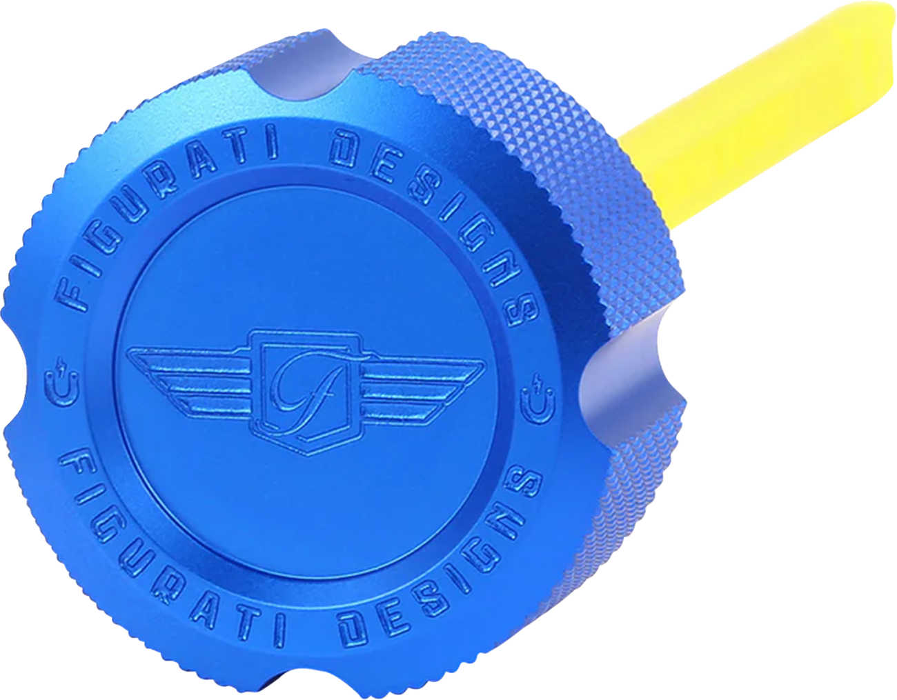 FIGURATI DESIGNS Performance Magnetic Oil Dipstick - Knurled - Blue - M8 Touring/Trike