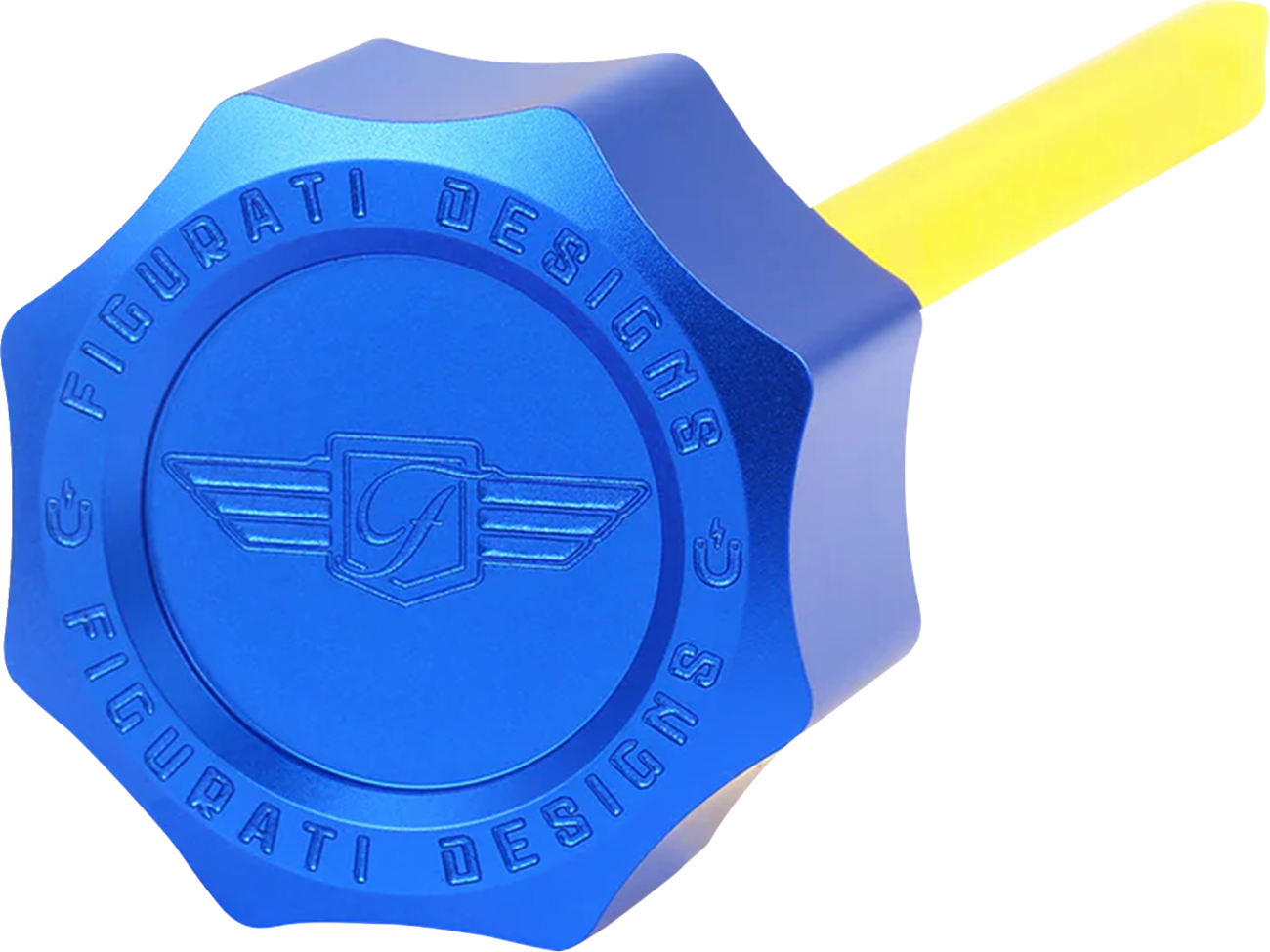 FIGURATI DESIGNS Performance Magnetic Oil Dipstick - Curved - Blue - M8 Touring/Trike