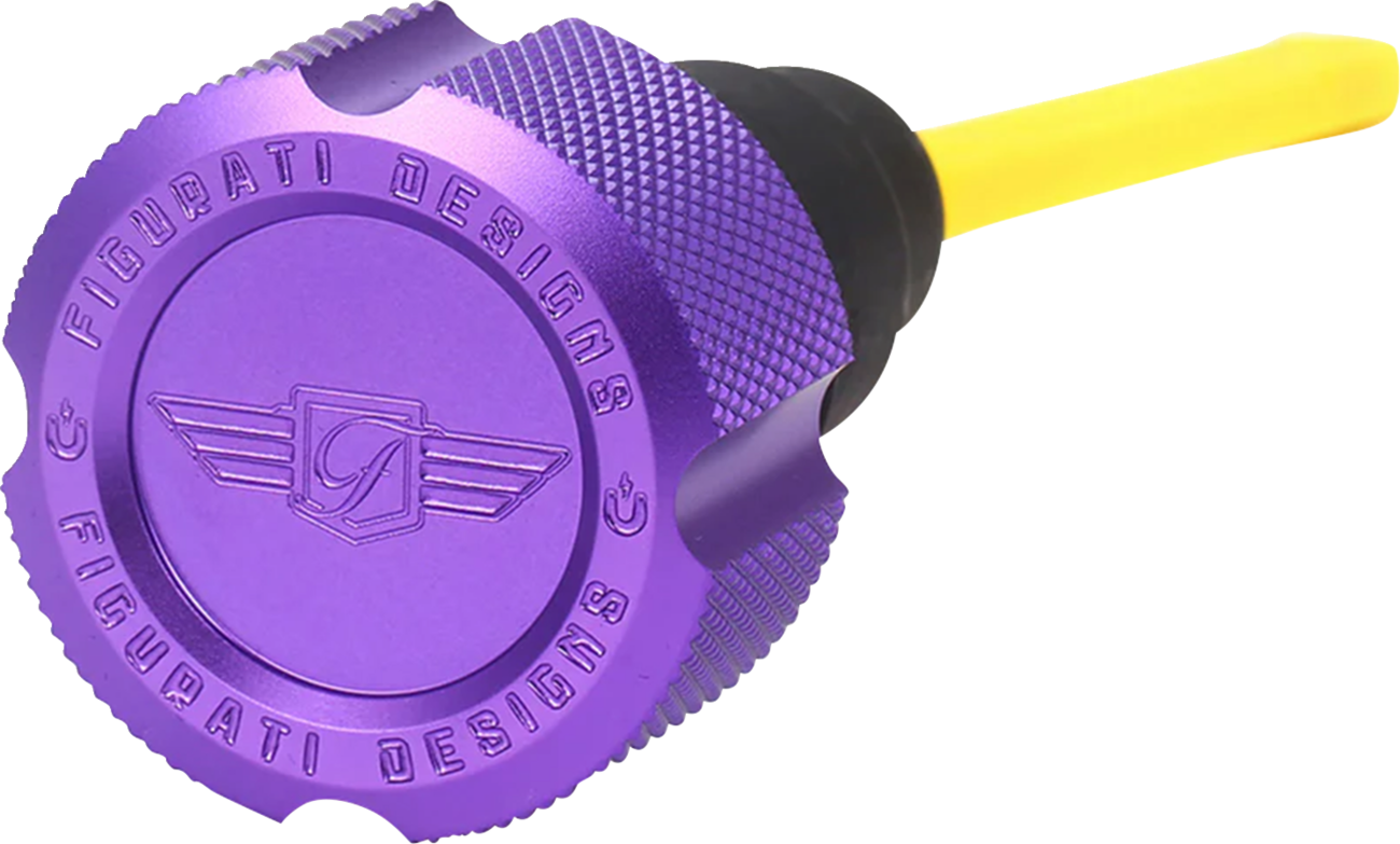 FIGURATI DESIGNS Performance Magnetic Oil Dipstick - Knurled - Purple - '07-'16 Touring/Trike
