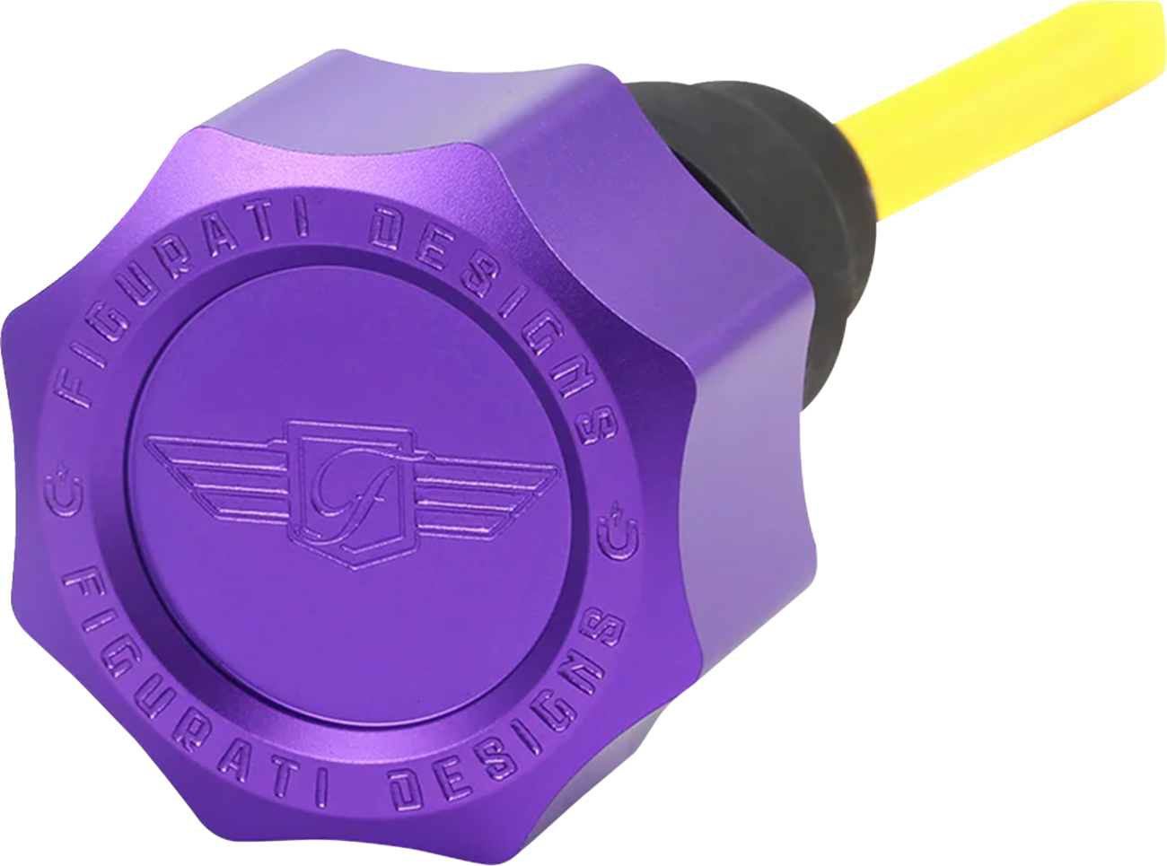 FIGURATI DESIGNS Performance Magnetic Oil Dipstick - Curved - Purple - '07-'16 Touring/Trike