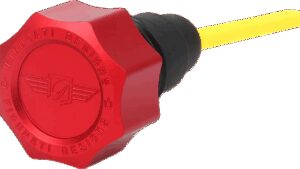 FIGURATI DESIGNS Performance Magnetic Oil Dipstick - Curved - Red - '07-'16 Touring/Trike